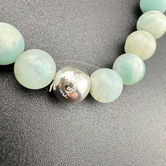 Amazonite‎ Gemstone Bracelet With Sterling Silver Bead - Picture 6 of 8